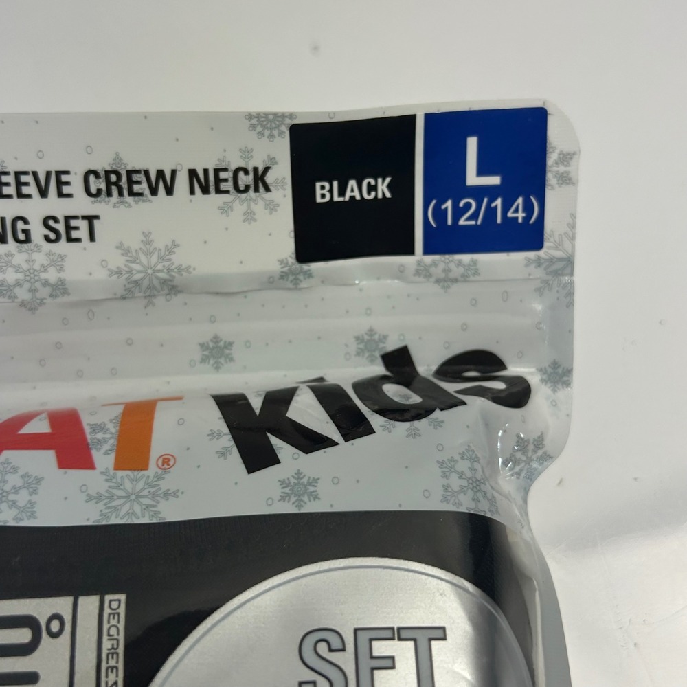 32 Degrees Heat Kids Thermal Set Long Sleeve Top and Leggings Black Large 12/14 - Picture 4 of 9